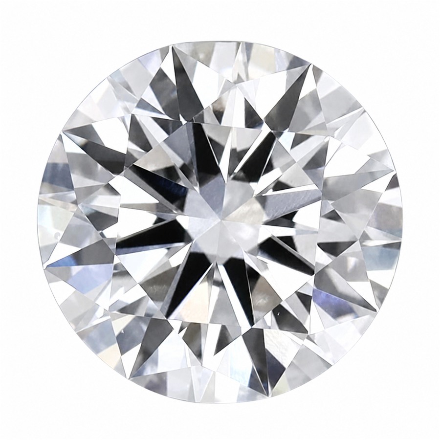 Round lab-grown diamond