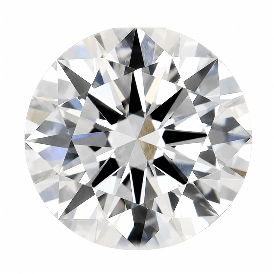 Round lab-grown diamond